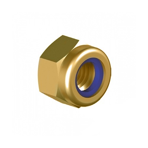 M5 Zinc Yellow Passivate Nylon Insert Lock Nut - Pack of 200