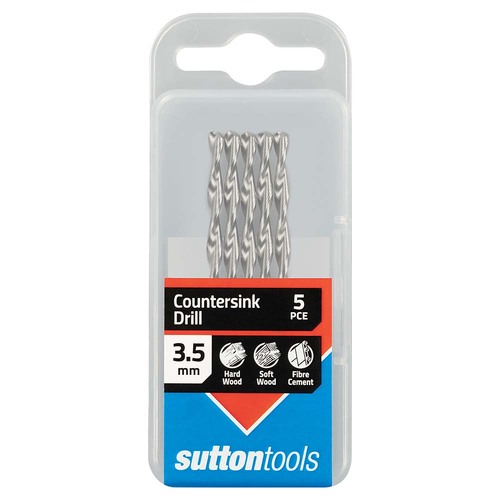 Sutton Tools Decking Countersink Replacement Dril 3.5mm x 9G - 5/Pack