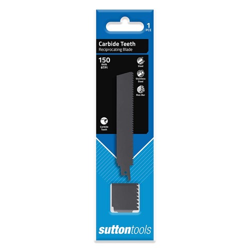Sutton TCT Reciprocating Saw Blade Carbide Teeth 150 x 25 x 1.5mm 8TPI