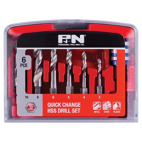 P&N Quick Change HSS Drill Set, 6 Pieces - 166044675