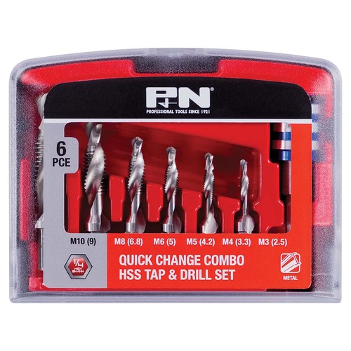 P&N Quick Change Combo HSS Tap & Drill Set, 6 Pieces - 166044676