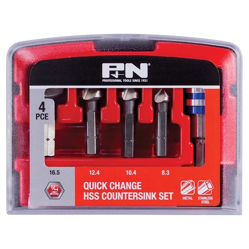 P&N Quick Change HSS Countersink Set, 4 Pieces - 166044677