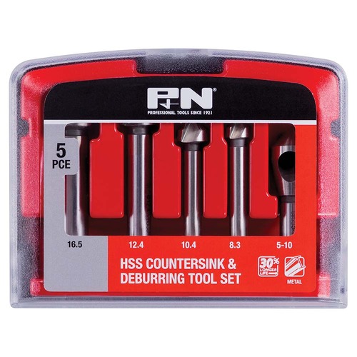 P&N HSS Countersink & Deburring Tool Set, 5 Pieces - 166044678