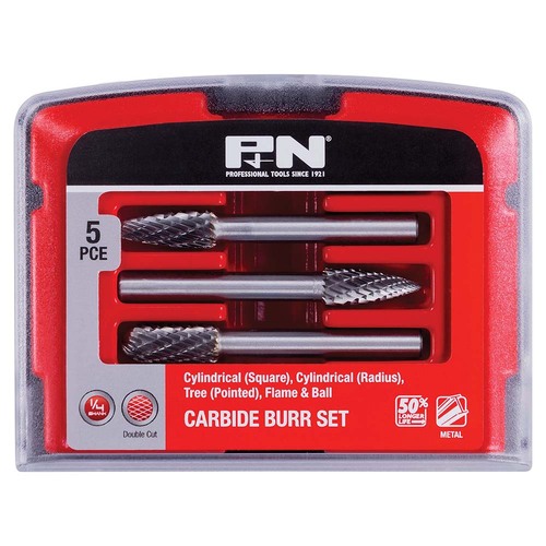 P&N Carbide Burr Set, 5 Pieces - 166044680