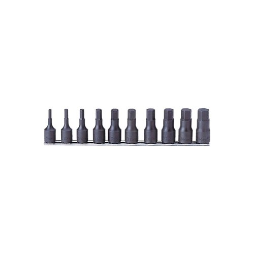 Ko-Ken Socket Set Inhex On Rail 1/2" Dr. 3/16 - 3/4" AF, 10pcs