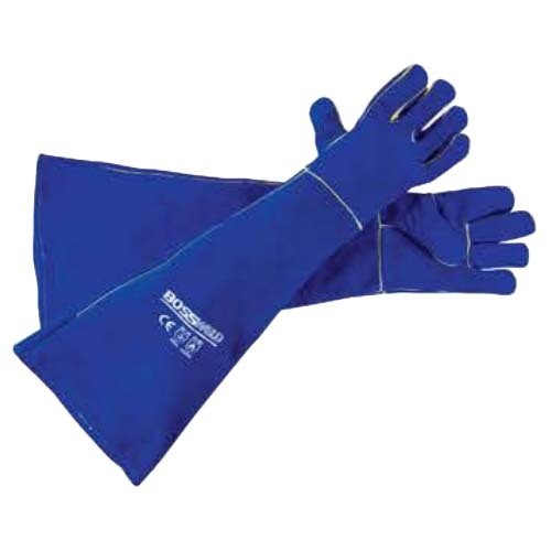 Set of 2 Pairs - Bossweld Extra Long Welding Gloves 68cm, Blue