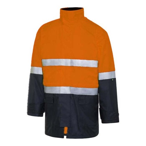 WS Workwear 4-in-1 - 2T Hoop Taped Recycled Poly Oxford Jacket Orange/Navy XXS