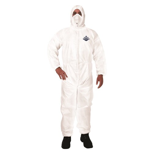 Frontier Microporous Type 5 & 6 Disposable Coverall White Size Small