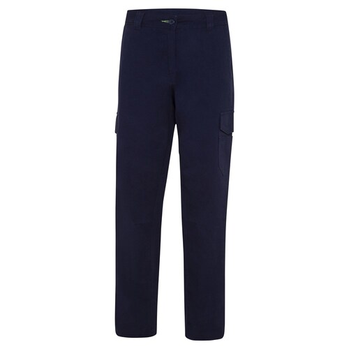WS Workwear Womens Modern Fit Canvas Cargo Pants Navy Size 22