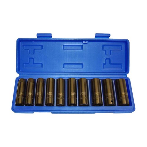 Trax AD-411SB 1/2" Deep Imperial Impact Socket Set, 10pieces