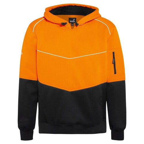 Mack Workwear Xenon Mens Hi-Vis Fleece Hoodie Orange/Navy Small