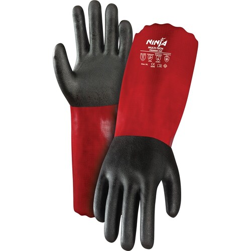 Ninja Multi-Tech Premier Cut D Gloves Black/Red Medium - Pack of 12