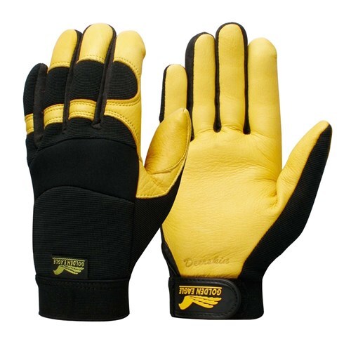 Contego Golden Eagle Grip Tab Gloves Yellow/Black, Small - Pack of 6