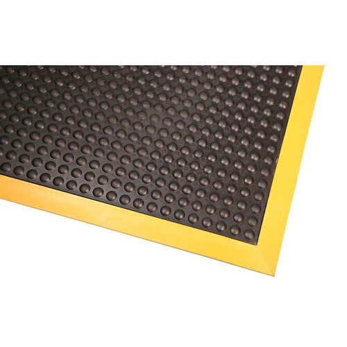 Supreme Comfort Mat Natural & Recycled Rubber 600 x 900mm Black Yellow