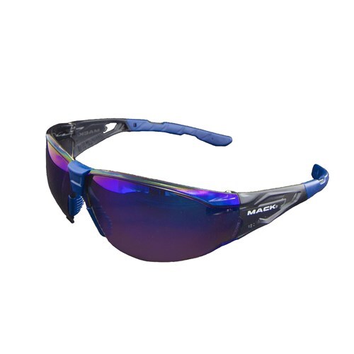 Mack Fender Safety Glasses With Anti-Fog Lens Blue Mirror, Standard - Pack of 12