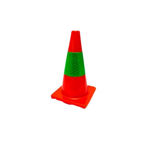 Frontier Reflective Traffic Cone Orange With Green Reflective Tape 450mm - Pack of 6