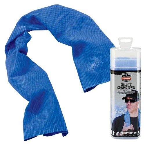 Ergodyne Chill-Its 6602 Evaporative Cooling Towel - Blue - Pack of 6