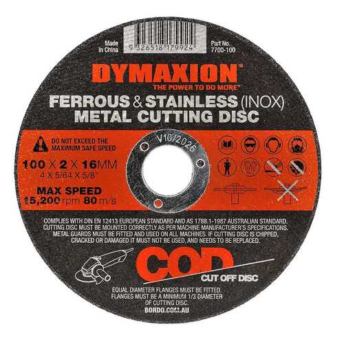 Dymaxion Metal Cutting Disc 100 x 2 x 16mm - Pack of 25