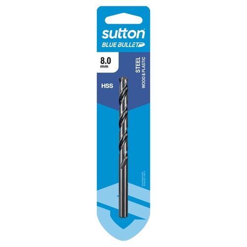 Sutton 8 x 117mm HSS Blue Bullet Jobber Drill Bit Carded - D102H0800