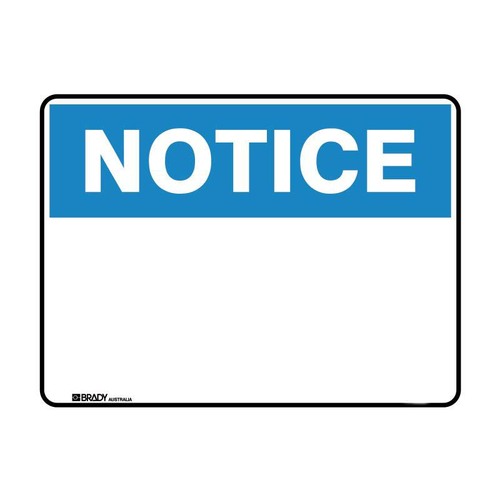 Brady Blank Safety Sign - Notice 300 x 225mm Metal