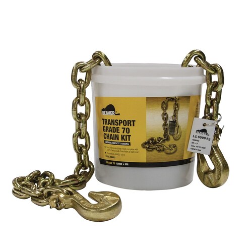 Beaver Grade 70 Transport Load Chain Kit With Regular Grab Hooks 7.1mm x 6m