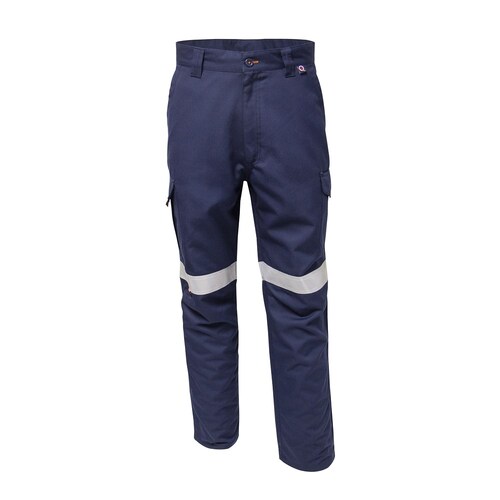Boomerang Mens FR Cargo Pants With Reflective Tape Navy 87 Regular