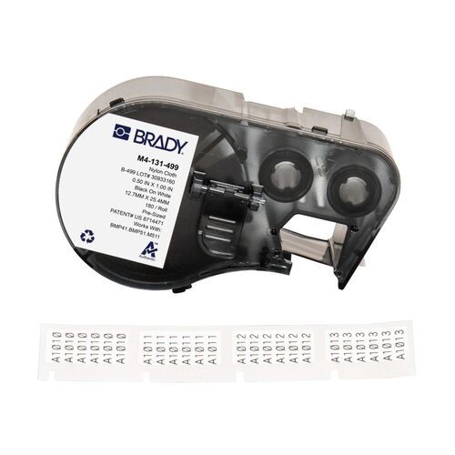 Brady Aggressive Adhesive Multi-Purpose Nylon Label 12.70 x 25.40mm, Black On White - Fig. 29