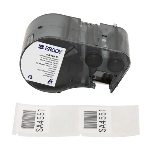 Brady Self-Laminating Cryogenic Polyester Label 38.1 x 57.15mm, Black On White/Clear