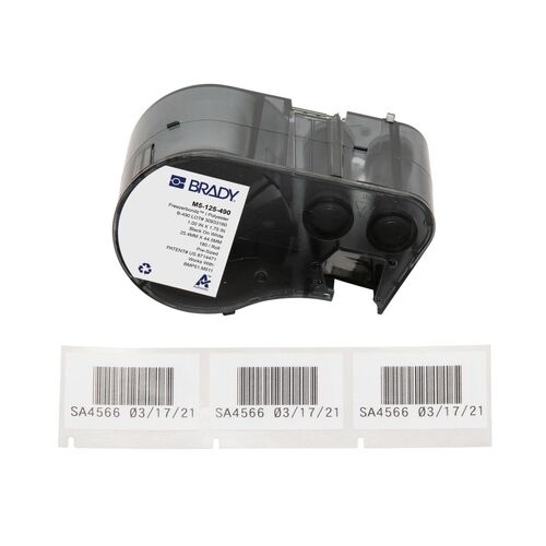 Brady FreezerBondz Cryogenic Matte Polyester Label 25.4 x 44.45mm, Black On White