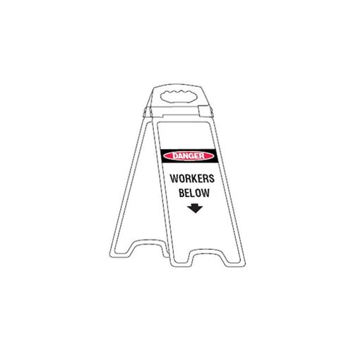 Brady Deluxe Floor Stand Danger Wokers Below 670 x 280mm