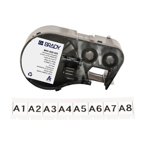 Brady M4C-625-422 Aggressive Adhesive Multi-Purpose Polyester Label - 15.9mm x 7.6m