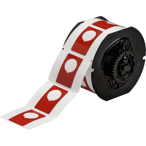 Brady B30EP-168-593-RDB30 Raised Profile Push Button Label 30.48 x 48.26mm W/ Keyed Hole Red