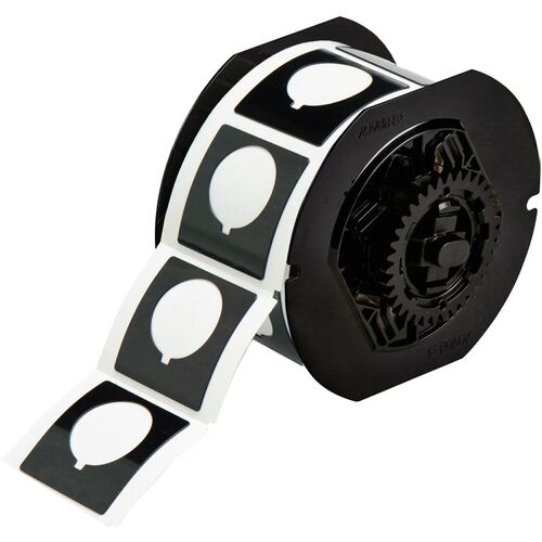 Brady B30EP-167U-593-GN Raised Profile Push Button Label 45.72 x 45.72mm Black