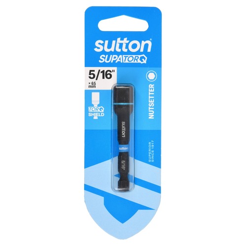 Sutton S230H01CB 5/16" x 65mm Magnetic Nutsetter Bit S230 Supatorq
