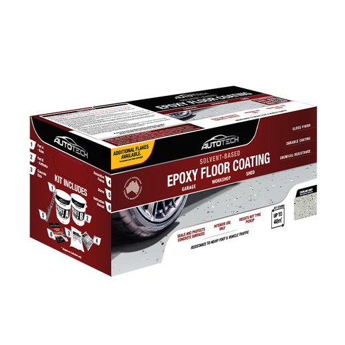 AutoTech Epoxy Floor Coating Solvent Based Sterling Grey Kit 8L