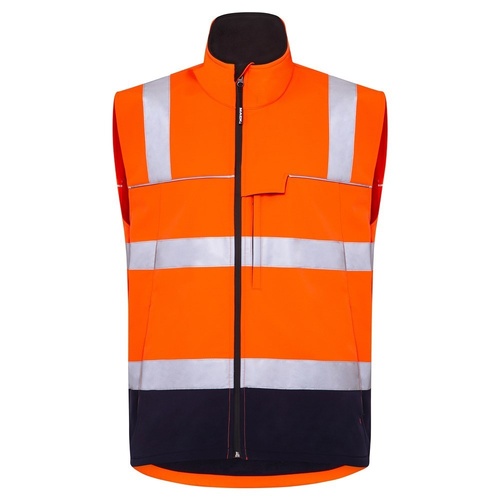 Mack Xenon 2Tone Hi Vis Taped Recycled Softshell Vest Orange/Navy Size XS