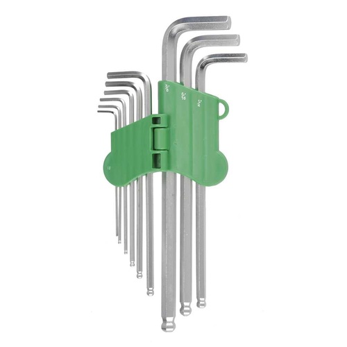 Typhoon Tools Imperial Long Ball Point Hex Key Set 1/16 - 3/8", 9 Pieces