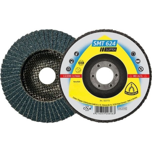 Klingspor 322761 Flap Disc 80 Grit 100mm x 16mm Bore Zirconia - Pack of 2